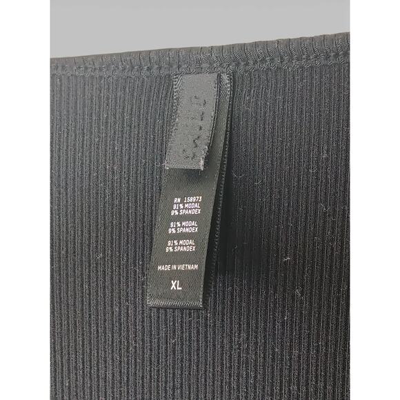 SKIMS Ribbed Long Sleeve Bodycon Maxi Dress Black Size XL Stretchy Form Fitting - Picture 13 of 13